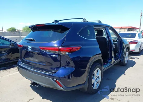 2022 Toyota Highlander Hybrid Le z USA, uszkodzony, nr VIN 5TDBBRCH4NS558785